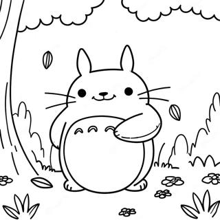 Totoro In O Padure Magica Pagina De Colorat 62139-13688