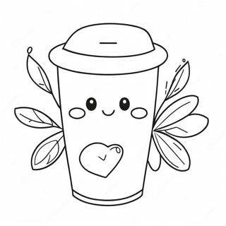 Pagini De Colorat Cu O Cana De Cafea Draguta Cu Fata Zambitoare 62411-13767