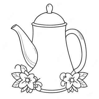 Pagini De Colorat Cu O Cana De Cafea Fermecatoare Cu Flori 62415-13783