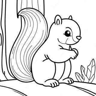 Pagini De Colorat Cu O Veverita Pufoasa Cu O Coada Stufoasa 62508 13797