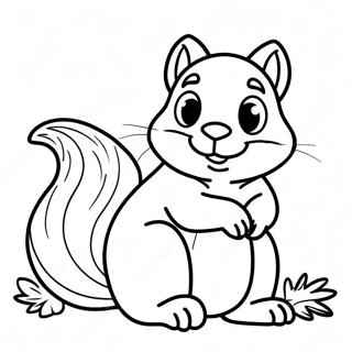Pagini De Colorat Cu O Veverita Pufoasa Cu O Coada Stufoasa 62508 13798