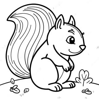 Pagini De Colorat Cu O Veverita Pufoasa Cu O Coada Stufoasa 62508 13800