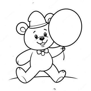 Ursulet De Plus Fericit Tinand Un Balon Pagina De Colorat 64444-13295