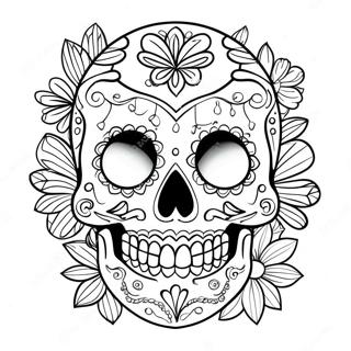 Pagini De Colorat Cu Craniu De Zahar Mexican 66723-14601