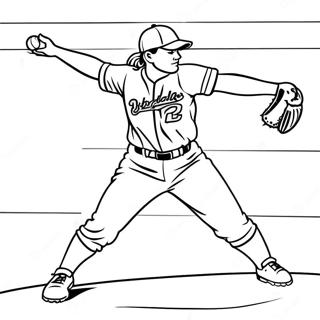 Pagini De Colorat Cu Un Pitcher De Softball In Actiune 66997-14659