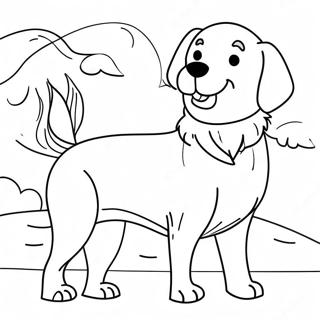 Pagini De Colorat Cu Golden Retriever Jucaus 67432-14750