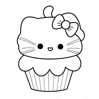 Pagini De Colorat Hello Kitty In Costum De Cupcake 68233-14943