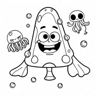 Pagina De Colorat Spongebob Cu Meduze 68592-15010