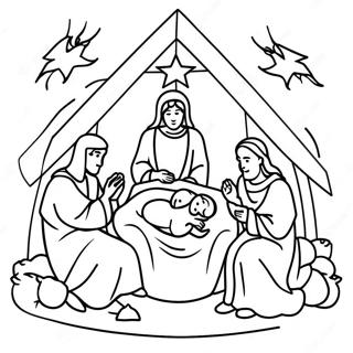 Pagini De Colorat Cu Scena Nasterii De Advent 69962 15321