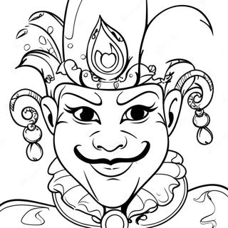 Pagini De Colorat Cu Clovn Vibrant De Mardi Gras 70225-15382