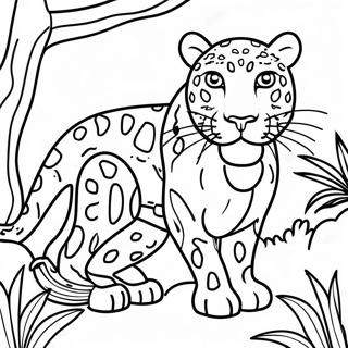 Pagina De Colorat Cu Leopard In Jungla 71670 15695