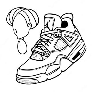 Desene De Colorat Cu Adidasi Jordan 4 Stilati 72214-16022