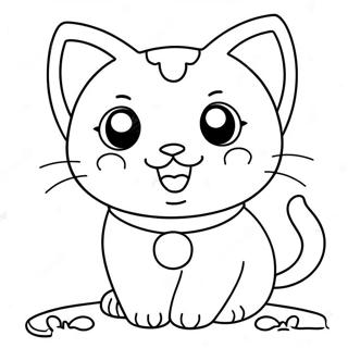 Pagini De Colorat Cu O Pisica Anime Kawaii Adorabila 72388-16151