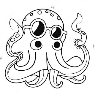 Pagina De Colorat Kraken Adolescent Dragut Cu Ochelari De Soare 72750-16431