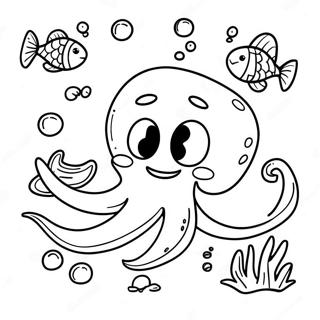 Pagina De Colorat Kraken Adolescent Prietenos Facand Prieteni Cu Pesti 72753-16443