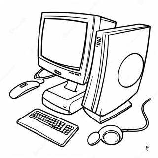 Pagina De Colorat Cu Un Set Colorat De Computer Desktop 72778-16460