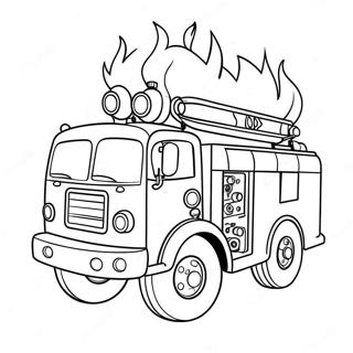 Pagina De Colorat Cu Camionul De Pompieri Dragut 73293-16855