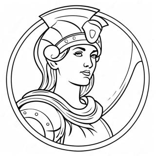 Pagina De Colorat Atena Cu Scutul Ei 73755-17219