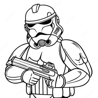 Pagina De Colorat Clone Trooper Feroce Cu Blaster 73960-17378