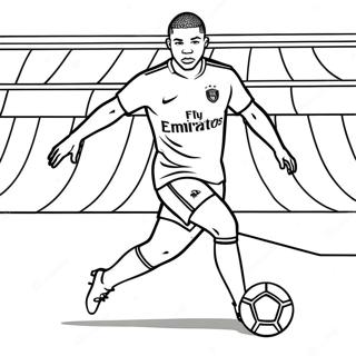 Pagina De Colorat Mbappe In Actiune Pe Teren 73987-17401