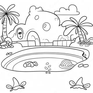 Pagina De Colorat Scena Distractiva La Piscina 74061 17451