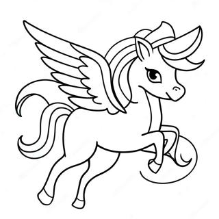 Pagini De Colorat Cu Pegasus Majestuos Zburand 74112 17489