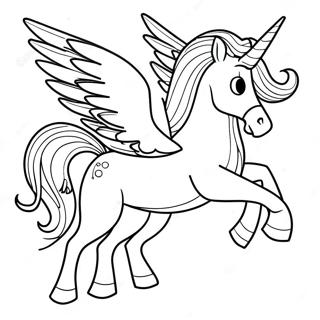 Pagini De Colorat Cu Pegasus Majestuos Zburand 74112 17491