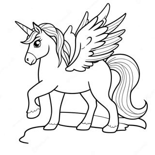 Pagini De Colorat Cu Pegasus Elegant La Apus 74114 17499