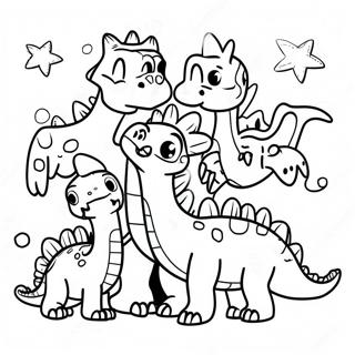 Pagini De Colorat Cu Familia De Dinozauri Sarbatorind Craciunul 74218 17584