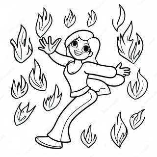 Pagina De Colorat Cu Flacari Dansante 74598-17875