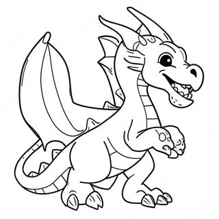 Pagina De Colorat Cu Un Dragon Care Sufla Foc 74599-17878