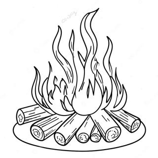 Pagina De Colorat Cu Un Foc De Tabara Stralucitor 74600-17881