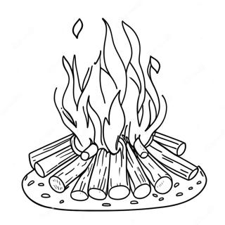 Pagina De Colorat Cu Un Foc De Tabara Stralucitor 74600-17884