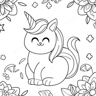 Pagina De Colorat Cu Pisica Unicorn Desene De Colorat