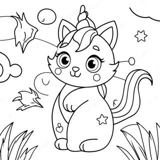 Pagina De Colorat Cu Pisica Unicorn Desene De Colorat