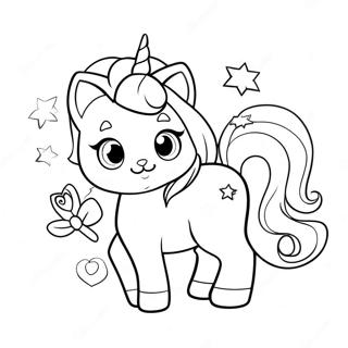 Pagina De Colorat Cu Pisica Unicorn Magic Desene De Colorat
