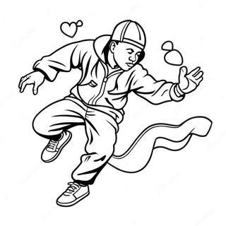 Pagini De Colorat Cu Breakdancer Hip Hop In Actiune 74779 18019