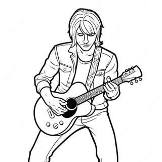 Pagina De Colorat Star Rock Cantand La Chitara 74985-18179