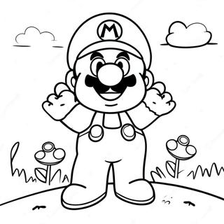 Pagini De Colorat Mario Wonder Intr O Scena Din Regatul Ciupercilor 75345-18461