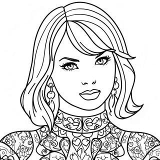 Pagina De Colorat Taylor Swift In Tinuta Intunecata 75910-18889