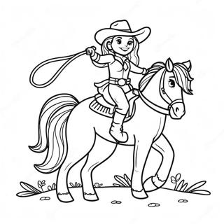 Pagini De Colorat Cu Cowgirl Curajoasa Cu Lat 76321-19213