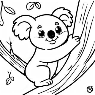 Pagina De Colorat Koala Urcand Intr Un Copac 76883-19659