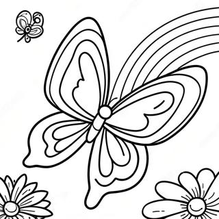 Pagini De Colorat Cu Fluturi Si Curcubeu 77834-20367