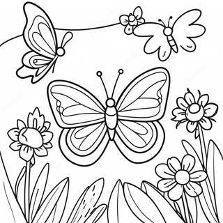 Gradina Colorata Cu Fluturi Pagina De Colorat 77835-20369