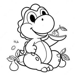 Pagini De Colorat Cu Yoshi Mancand Fructe 78457 20862