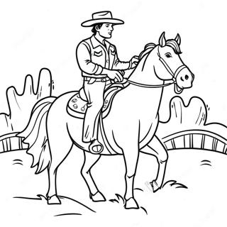 Cowboy Calarind Un Cal Pagina De Colorat 78997-21269