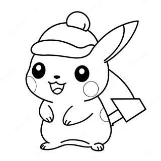 Pikachu In Palarie De Mos Craciun Pagina De Colorat 79047-21310