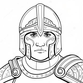 Razboinicul Curajos In Armura Pagina De Colorat 79438 21622