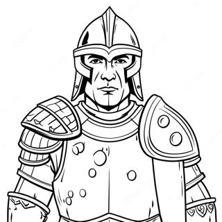 Razboinicul Curajos In Armura Pagina De Colorat 79438 21623