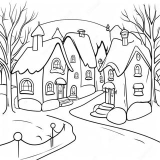 Sat Iarna Fermecator Pagina De Colorat 79849 21925